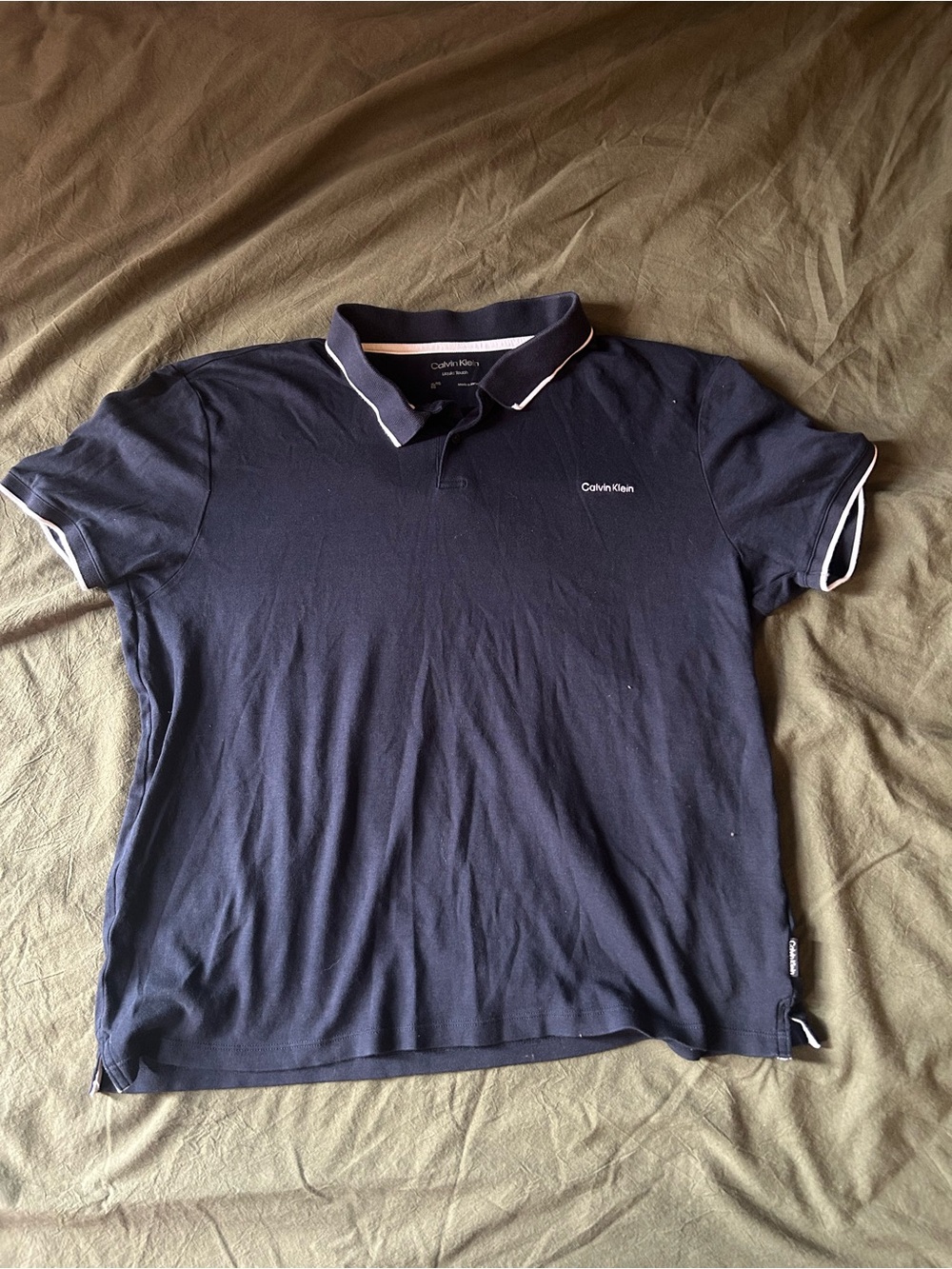 Calvin Klein Men’s Navy Polo with White Trim